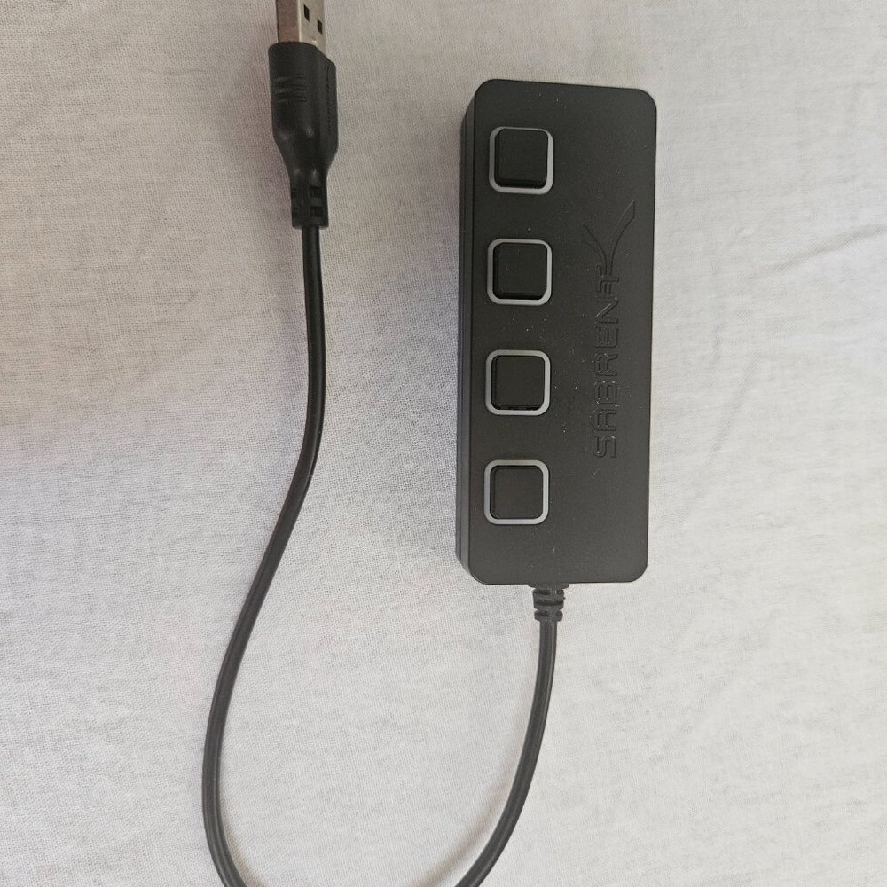 Sabrent HB-UMLS 4 Port USB 3.0 Hub with Power Switches - Black